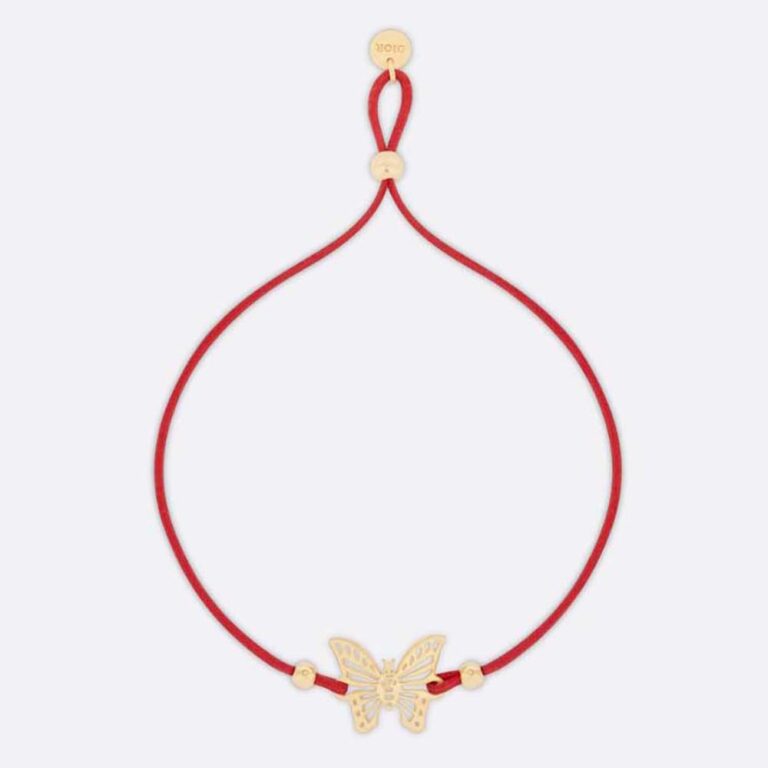 Dior Women Diorelita Bracelet Gold-Finish Metal and Red Cotton