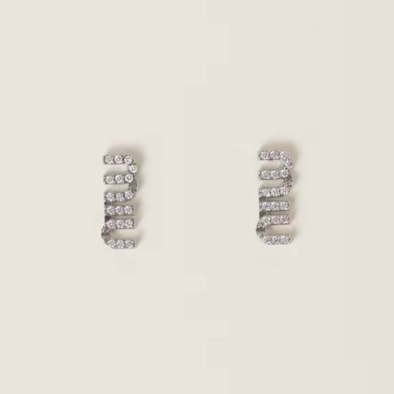 Miu Miu Women Metal Earrings with Crystals