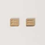 Miu Miu Women Metal Earrings with Engraved Logo