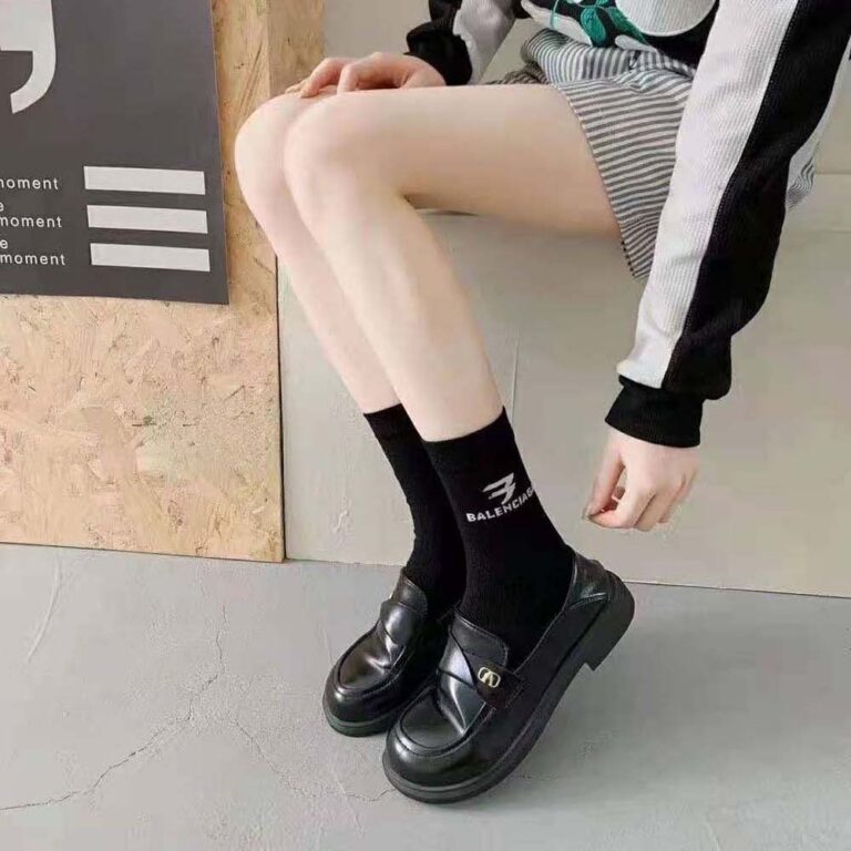 Balenciaga Unisex 3B Sports Icon Socks in Black and White Cotton