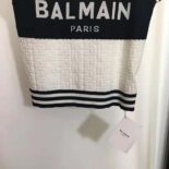 Balmain Women Monogrammed Bouclette Knit Top-BF1AB355KE95