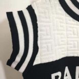 Balmain Women Monogrammed Bouclette Knit Top-BF1AB355KE95