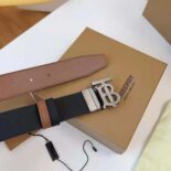 Burberry Men Reversible Leather TB Belt-Black 80432471