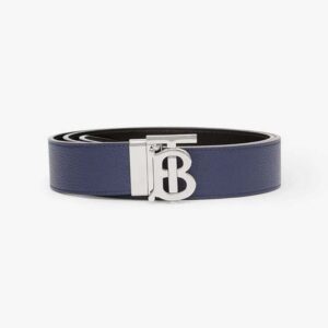 Burberry Men Reversible Leather TB Belt-Navy 80432461