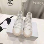 Celine Unisex As-02 Mid Low Lace-up Celine Alan Sneakers with Triomphe Patch in Calfskin