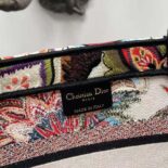 Dior Women Hat Basket Bag Natural Multicolor Albero della Vita Embroidery