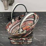 Dior Women Hat Basket Bag Natural Multicolor Albero della Vita Embroidery
