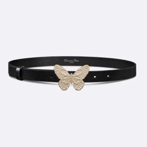 Dior Women Métamorphose Belt Black Ultrasmooth Calfskin 20 MM-Gold
