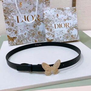 Dior Women Métamorphose Belt Black Ultrasmooth Calfskin 20 MM-Gold