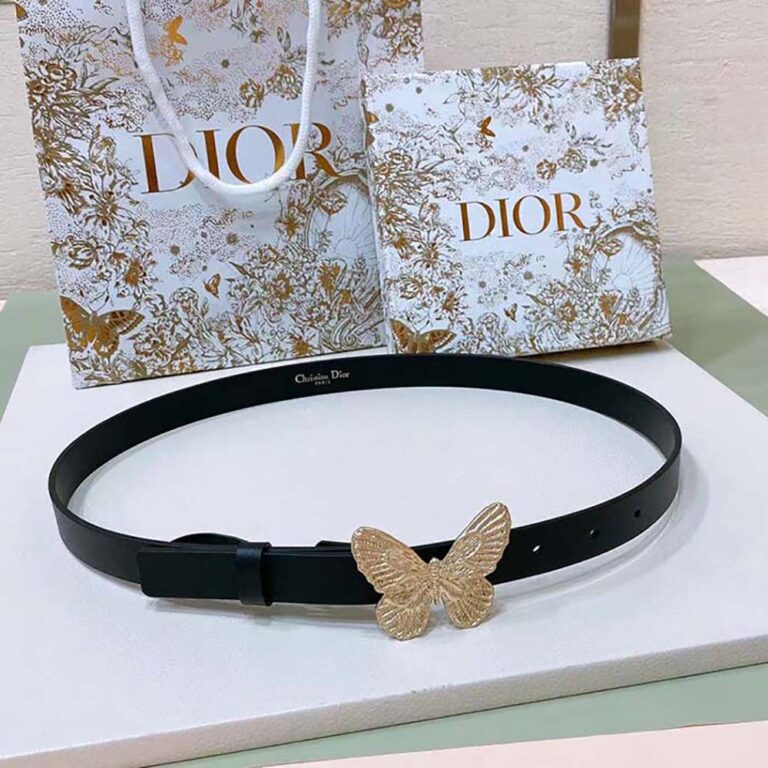 Dior Women Métamorphose Belt Black Ultrasmooth Calfskin 20 MM-Gold