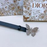 Dior Women Métamorphose Belt Black Ultrasmooth Calfskin 20 MM-Silver