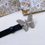 Dior Women Métamorphose Belt Black Ultrasmooth Calfskin 20 MM-Silver