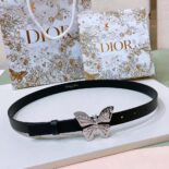 Dior Women Métamorphose Belt Black Ultrasmooth Calfskin 20 MM-Silver