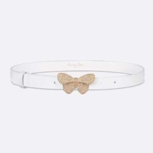 Dior Women Métamorphose Belt White Ultrasmooth Calfskin 20 MM-Gold