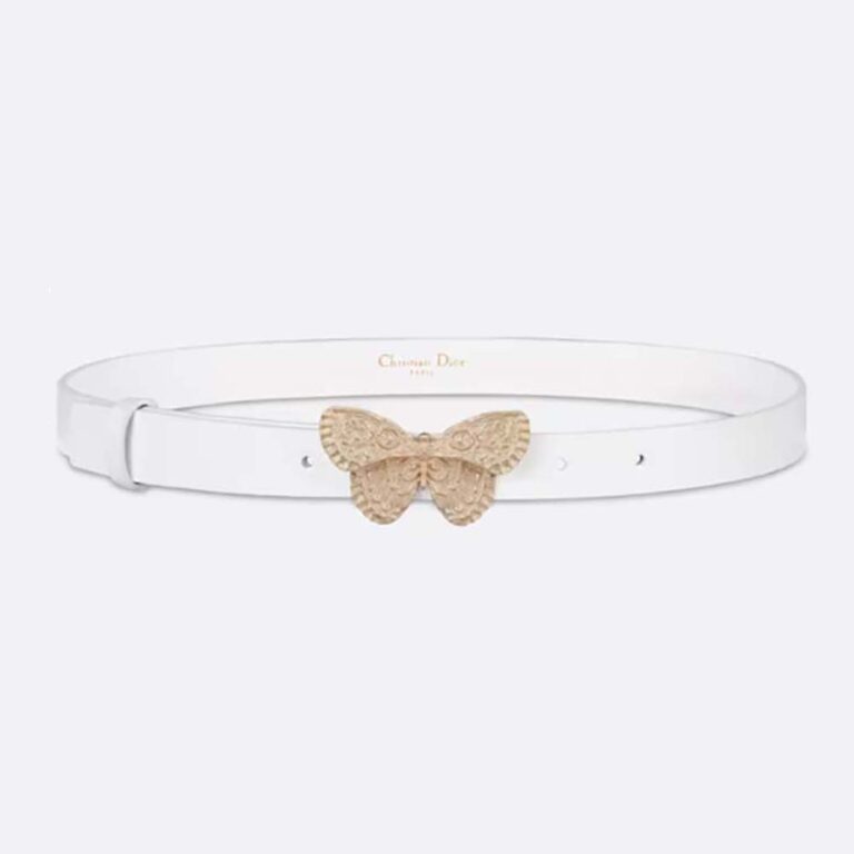 Dior Women Métamorphose Belt White Ultrasmooth Calfskin 20 MM-Gold
