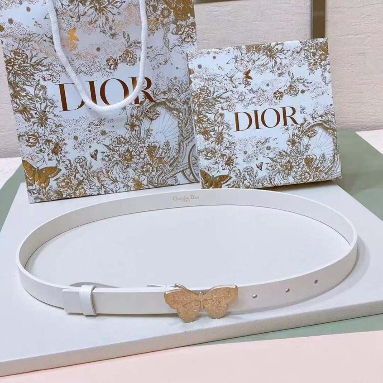 Dior Women Métamorphose Belt White Ultrasmooth Calfskin 20 MM-Gold
