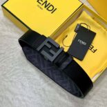 Fendi Men FF Belt Black Leather Reversible