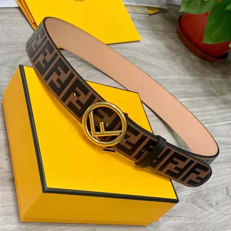 Fendi Women F is Fendi Belt Brown FF leather-8C0585A5TLF13VK