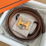Hermes Men H Belt Buckle & Reversible Leather Strap 32 mm-Black