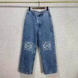 Loewe Men Anagram Cropped Jeans in Denim S359Y11X43