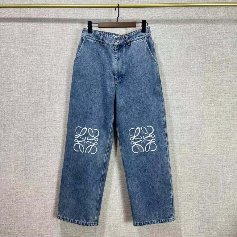 Loewe Men Anagram Cropped Jeans in Denim S359Y11X43
