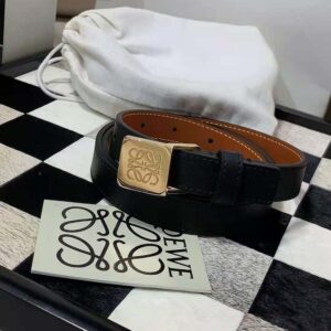 Loewe Women Amazona Padlock Belt in Smooth Calfskin-Black E619Z15X12