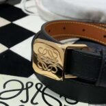 Loewe Women Amazona Padlock Belt in Smooth Calfskin-Black E619Z15X12