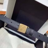Loewe Women Amazona Padlock Belt in Smooth Calfskin-Black E619Z15X12