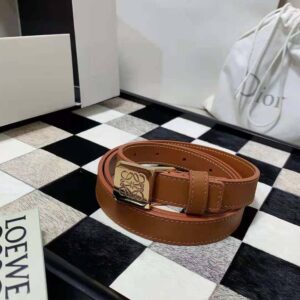 Loewe Women Amazona Padlock Belt in Smooth Calfskin-Brown E619Z15X12