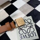Loewe Women Amazona Padlock Belt in Smooth Calfskin-Brown E619Z15X12