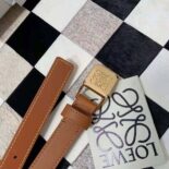 Loewe Women Amazona Padlock Belt in Smooth Calfskin-Brown E619Z15X12