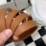 Loewe Women Amazona Padlock Belt in Smooth Calfskin-Brown E619Z15X12