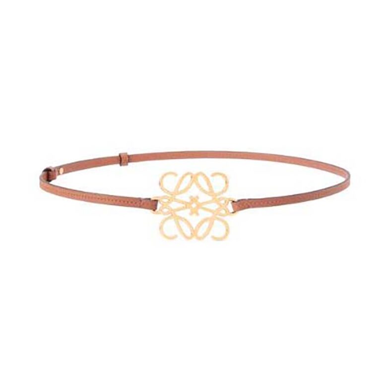 Loewe Women Anagram Belt in Classic Calfskin-Tan E619244X44