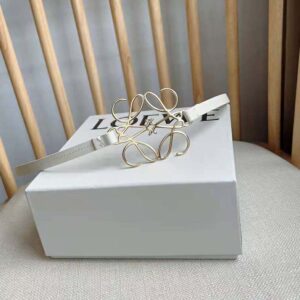 Loewe Women Anagram Belt in Classic Calfskin-White E619244X44