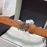 Loewe Women Anagram Belt in Pebble Grain Calfskin-Tan E619Z15X03