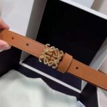 Loewe Women Anagram Belt in Pebble Grain Calfskin-Tan/Gold E619Z15X03