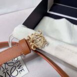 Loewe Women Anagram Belt in Pebble Grain Calfskin-Tan/Gold E619Z15X03