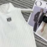 Loewe Women High Neck Top in Cotton Blend-White S359Y23X81