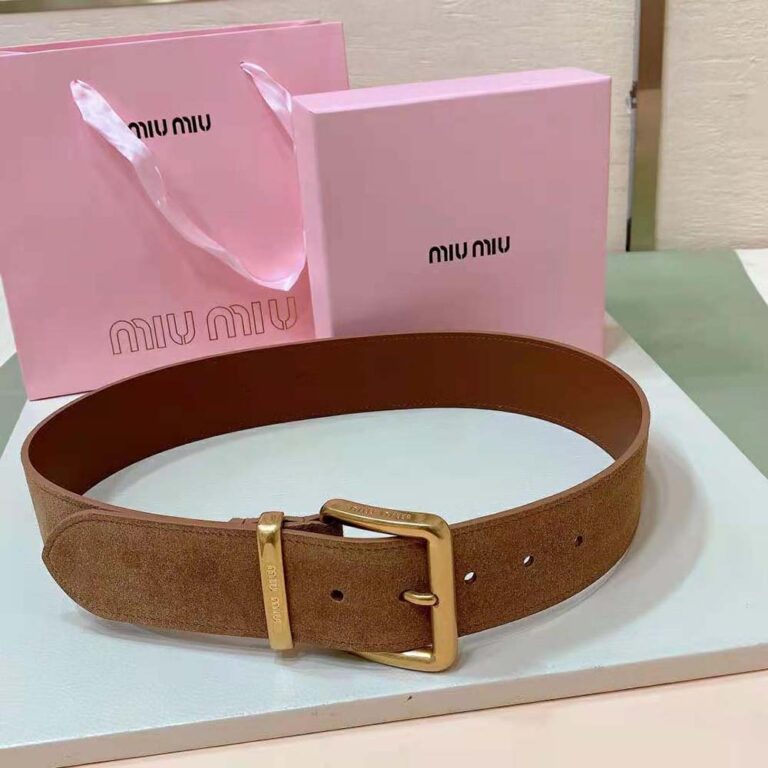 Miu Miu Women Suede Belt-Brown 5CC589_054_F0401