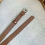Prada Unisex N Leather Belt with Enameled-metal Triangle Logo-Brown F0046