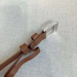 Prada Unisex N Leather Belt with Enameled-metal Triangle Logo-Brown F0046