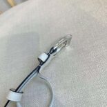 Prada Unisex N Leather Belt with Enameled-metal Triangle Logo-White F0009