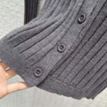 Prada Women Cashmere and Silk Cardigan with Collar-Gray