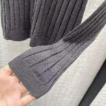 Prada Women Cashmere and Silk Cardigan with Collar-Gray