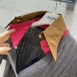 Prada Women Cashmere and Silk Cardigan with Collar-Gray