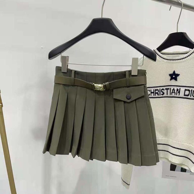 Prada Women Gabardine Miniskirt-Green P179XK