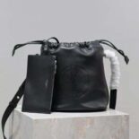 Saint Laurent YSL Men Rive Gauche Laced Bucket Bag in Econyl®-Black