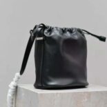 Saint Laurent YSL Men Rive Gauche Laced Bucket Bag in Econyl®-Black