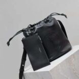 Saint Laurent YSL Men Rive Gauche Laced Bucket Bag in Econyl®-Black