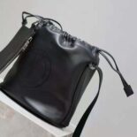 Saint Laurent YSL Men Rive Gauche Laced Bucket Bag in Econyl®-Black